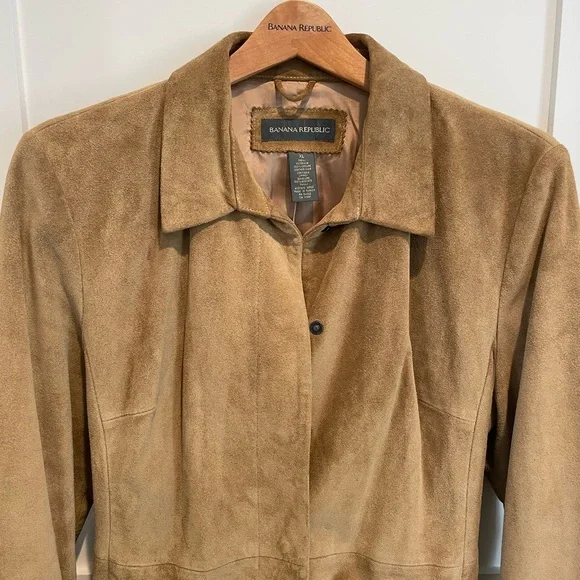 Banana Republic suede Tan Trench Coat - Picture 2 of 8